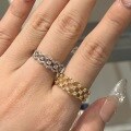 wholesale S925 Sterling Silver Lace-Trimmed Diamond Ring, Elegant, Unique, Delicate, Niche, High-End Stackable Closed Band for Women-0-2