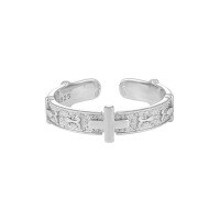 wholesale S925 Sterling Silver New, Niche, Original, and Unique Cross-Engraved Ins Trendy Premium Ring for Women-JF1128【No. 15/Adjustable】 Adjustable opening