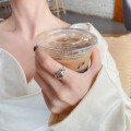 wholesale S925 Sterling Silver Minimalist Irregular Geometric Ring Ins Korean Japanese Style Niche Design Index Finger Ring for Women-0-2