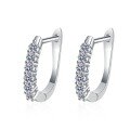 Sterling Silver Platinum-Plated High-End Precision Pavé Stud Earrings for Women, Hypoallergenic-0-3