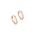 wholesale S925 sterling silver geometric circular two-tone ear clips for women with textured feel,ins-0-8