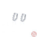 wholesale S925 Sterling Silver Circle with Diamonds, Minimalist INS Style Ear Clasp, Amazon Hot-Selling Light Luxury Earrings-0-8
