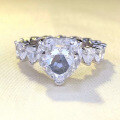wholesale S925 Silver New European and American Hit Heart-Shaped 5-Carat Diamond Eternity Ring for Engagement-0-0