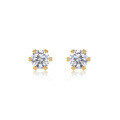 Metal Material Gold Fashion Non-Fading Silver Earrings, Luxury Three-Way Stackable Moissanite Earrings Custom Processing-0-1