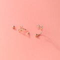 wholesale S925 Sterling Silver Bow Twist Ear Hook with Diamond Inlay Minimalist High-end Women's Earrings G9959-0-1