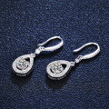 S925 Silver Moissanite Earrings, Teardrop Shape, Fine Craftsmanship-0-2