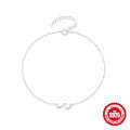 wholesale S925 Sterling Silver Adjustable Wave-shaped Pendant Anklet, Minimalist and Premium-0-5