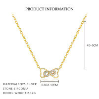 wholesale S925 Sterling Silver Hollow-out Bow Stud Earrings With Rhinestones, Women's Light Luxury Fashion,。-A4032-Gold 925 Silver