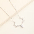 wholesale S925 Sterling Silver "One Deer with You" Moose Necklace for Women, Minimalist Fashion Chain Jewelry Wholesale Christmas Gift-0-3