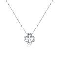 wholesale S925 Sterling Silver Korean-style Lucky Four-Leaf Clover Necklace for Women, Minimalist Short Collarbone Chain Fashion Fresh Pendant-0-5