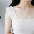 wholesale S925 Sterling Silver HXL205 Korean Version Minimalist Waterdrop-shaped Mini Student Necklace Accessory-0-2