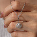 S925 Silver Pendant with 1-Carat Moissanite Necklace for Women-0-2