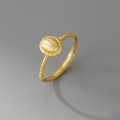 wholesale S925 Sterling Silver Fresh Sweet Ins Style Niche Design Brushed Oval Twist Ring R02909-0-4
