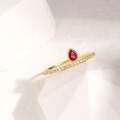 wholesale 18K Gold Artli Jewelry Simple Daily Wear Small Niche Versatile High Ruby Ring Full-cut Diamond Ring Jewelry Wholesale-0-3