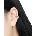 wholesale S925 Sterling Silver with Irregular Line Wrapping and Diamond Inlay Design, Minimalist and Unique Ins Style Ear Clips for Women-0-3