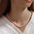 wholesale 925 Sterling Silver New Mini Rice Pearl Choker With Zircon Cross Pendant-0-2