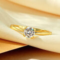 Metal Geometric Design Classic Round Diamond Ring Fashion Luxury Versatile Wholesale Jewelry-0-2