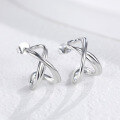 wholesale S925 Sterling Silver Minimalist Cross Line Earrings for Women, Versatile Plain Silver Earrings, Physical Store Order Style-0-2