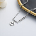 wholesale S925 Sterling Silver Paris Letter Carriage Round Pendant Necklace, Vintage Classic Personalized Collarbone Chain for Women-0-3