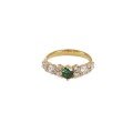 wholesale S925 Sterling Silver Red Elk Vintage High-End Exquisite Green Zircon Ring for Women, French Row Ring, European and American Fashion Ring-0-4
