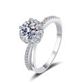 wholesale PT950 gold-plated 925 sterling silver ring with 1-carat moissanite, factory direct wholesale-0-4