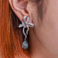 wholesale High-Carbon Diamond, Teardrop Ice-Cut Dual-Tone Pink and Blue Diamond Women's Earrings, New Collection Live Streaming Hot Seller-0-3