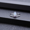 wholesale S925 Sterling Silver New European and American Fashion Natural Gemstone Opal Ring for Women, Cross-Border Simple and Elegant-0-1
