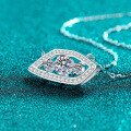 S925 Sterling Silver Moissanite Wide-Eye Pendant, Trendy and Versatile Gift-0-0