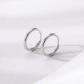 wholesale S925 Sterling Silver Hoop Ear Studs Minimalist Unisex Trendy Matching Fashion Versatile Ear Piercing Maintenance Plain Silver Circle Earrings-0-0