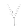 wholesale S925 Silver Nalan Fresh Sweet Ins Style Small Design Sense Small Waist Cross Bead Necklace Y01794-0-4