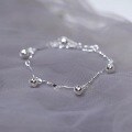 wholesale S925 Silver Factory Direct Silver-Plated Palace Bell Anklet Women's Japanese Korean Hollow Bell Charm Bead Round Bead Simple Hand Jewelry Wholesale-0-2