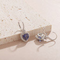 wholesale S925 Sterling Silver Light Luxury High-End Cultivated Sapphire Heart-Shaped Earrings Ear Clasps, New Fashion Versatile Earrings-0-3