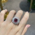 18k Gold Plated S925 Silver Vintage Cultured Sapphire Ring with Gemstones, Wholesale Stock-0-3