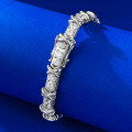 wholesale S925 silver plated white gold XO pave diamond bracelet,-0-2