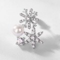 wholesale S925 Sterling Silver New Fashion Popular Snowflake Pearl Ear Studs Korean Style Small Batch Earrings Wholesale from Manufacturer-0-3