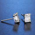 S925 Silver Radiant Cut Moissanite Stud Earrings for TikTok Wholesale-0-2