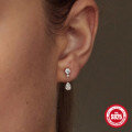wholesale 925 Sterling Silver Elegant and Luxurious Diamond-Inlaid Teardrop Earrings,。-0-1