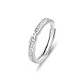 wholesale S925 Sterling Silver Original Design High-end Couple Rings Adjustable Plain Band Rings Valentine's Day Gift-0-87