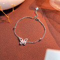 wholesale S925 Silver Hollow Butterfly Bracelet for Women, Ins Style, Niche, Light Luxury, Versatile, with Inlaid High-End Design Sense Hand Jewelry Gift-0-0