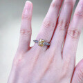 wholesale S925 Sterling Silver 6*8 Yellow Ice-Cut High Carbon Diamond High-End Fashion Ring for WomenLive Stream-0-3