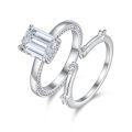wholesale 925 Sterling Silver Cross-Border Open Ring Moissanite Light Luxury Women's Non-Fading Stackable Ring-0-5