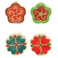 wholesale Metal antique enamel five-petal flower clover openwork back cloud small-hole spacer beads DIY bracelet weaving enamel matching beads-0-4