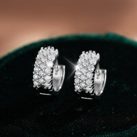 925 Sterling Silver Hip-Hop Asymmetric Geometric Moissanite Earrings for Women-Inlaid with moissanite  925 silver
