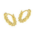 wholesale S925 Sterling Silver 738 Korean Version Rope Hoop Earrings Ins Minimalist Personality Retro Elegant Twist Earrings for Women-0-4