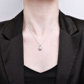 S925 Sterling Silver Amazon Fashion Square Moissanite Pendant Necklace-0-1