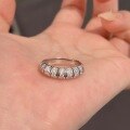wholesale S925 Sterling Silver Vintage French-Style Round Full Diamond Ring, Retro Minimalist Design with High-End Feel-0-1