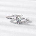 wholesale S925 Silver Moissanite Full-Set Zircon Super Sparkling Ring, European and American Fashion Wedding Ring for Women-0-4
