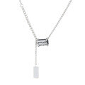 wholesale S925 silver tubular bead small waist-shaped letter fringe necklace, ins Ruili style niche collarbone chain-0-4