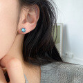 wholesale S925 Sterling Silver Fresh and Sweet Ins Style Small and Exquisite Design Blue Bead Round Earrings M06422-0-1