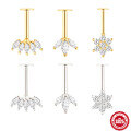 wholesale S925 Sterling Silver Classic Marquise Diamond Flat Head Threaded Ear Cartilage Stud,-0-0